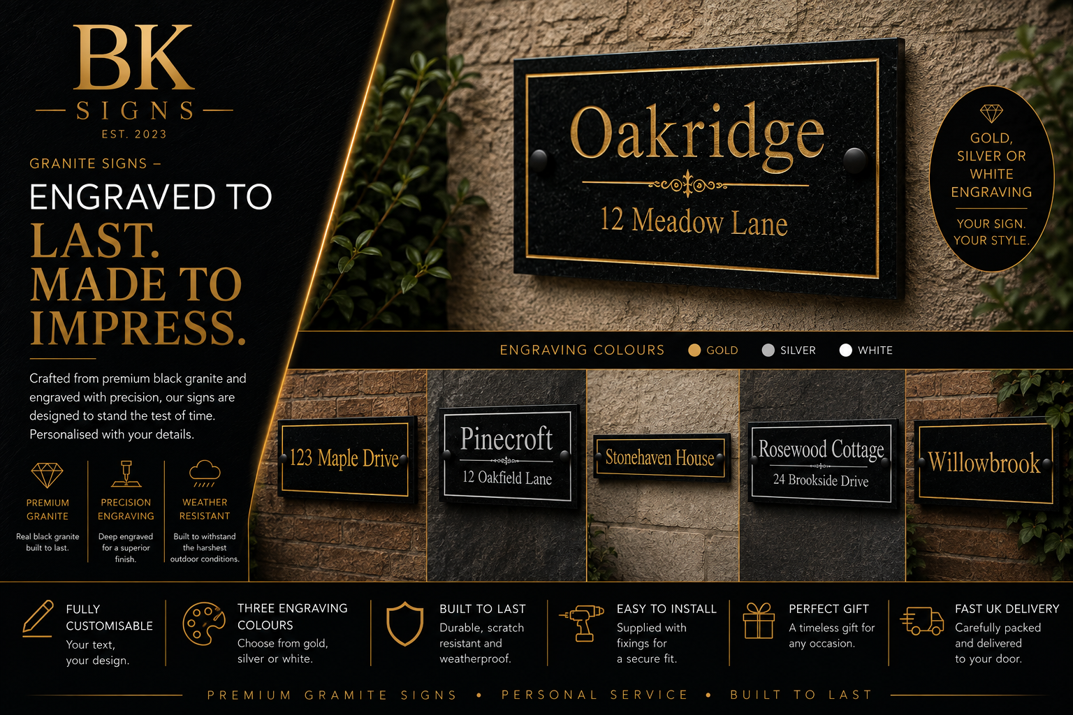 Personalised Granite Signs
