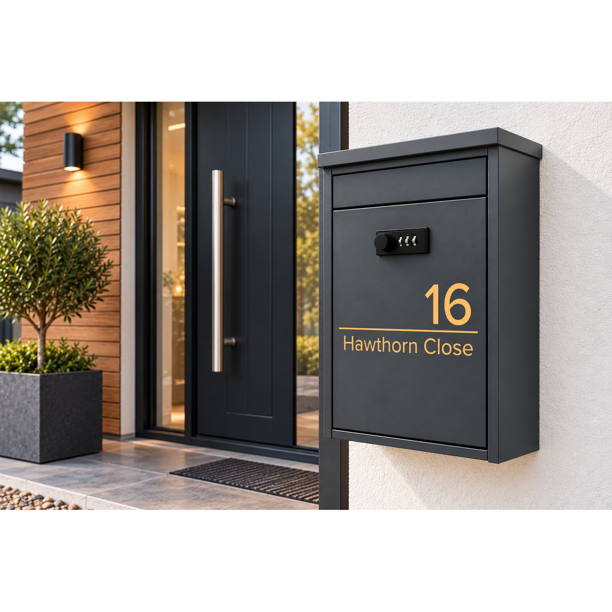 Personalised Keyless Combination Lock Post Box | Multiple Colours