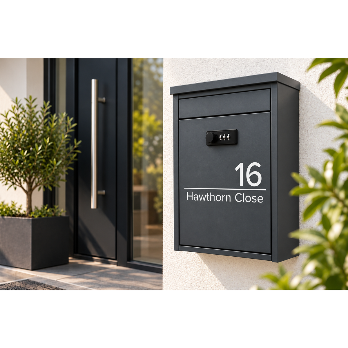 Personalised Keyless Combination Lock Post Box | Multiple Colours