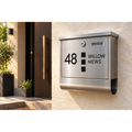 Personalised Stainless Steel Modern Wall Mounted Letterbox With Newspaper Holder