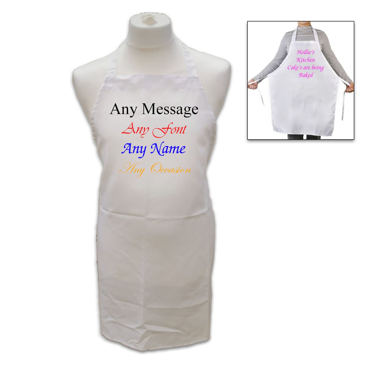 Personalised White Adult Apron Image 2