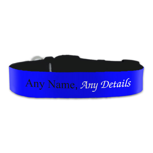 Personalised Large Dog Collar with Blue Background Image 1