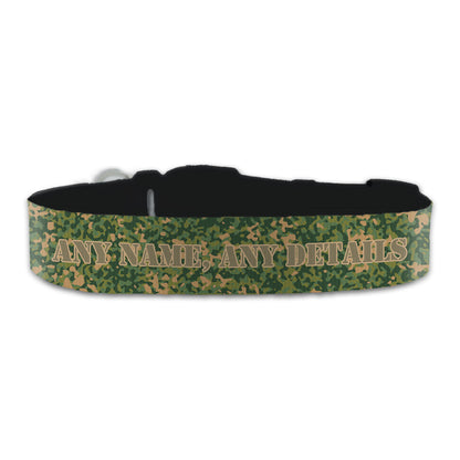 Personalised Large Dog Collar with Camo Background Image 1