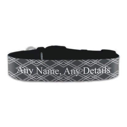 Personalised Large Dog Collar with Dark Deco Background Image 2