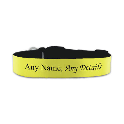 Personalised Small Dog Collar with Yellow Background Image 1