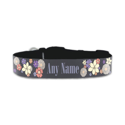 Personalised Small Dog Collar with Floral Background Image 2