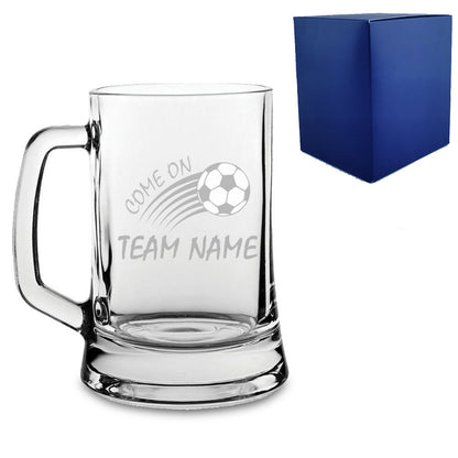 Engraved Football Tankard with Come On Curved Football Design Image 2