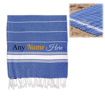 Personalised Turkish Style Cotton Navy Towel Image 1