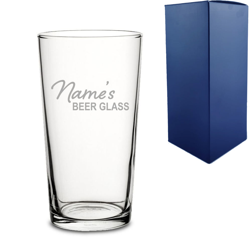 Engraved Perfect Pint Glass with Name's Beer Glass Design Image 2