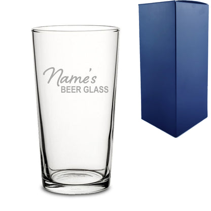 Engraved Perfect Pint Glass with Name's Beer Glass Design Image 2