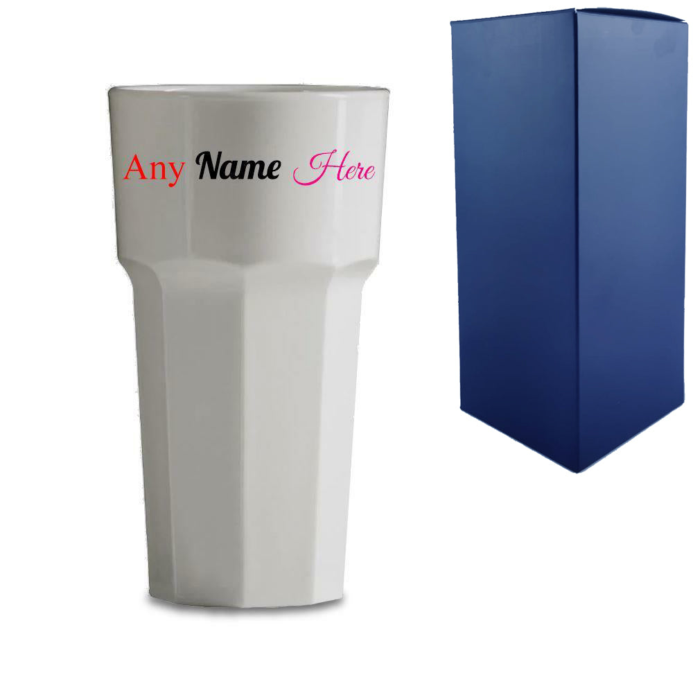 Plastic White Pint Beer Glass with Gift Box Image 2