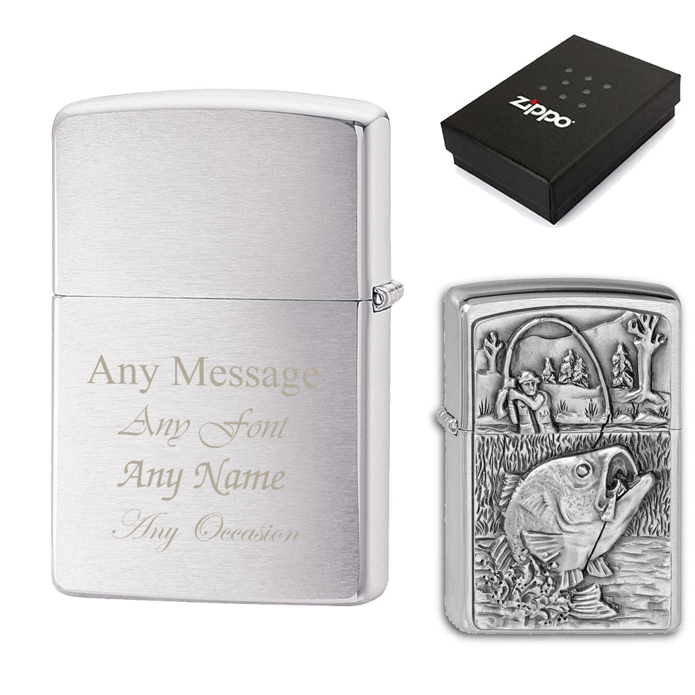 Engraved Fishing Official Zippo Windproof Lighter Image 1