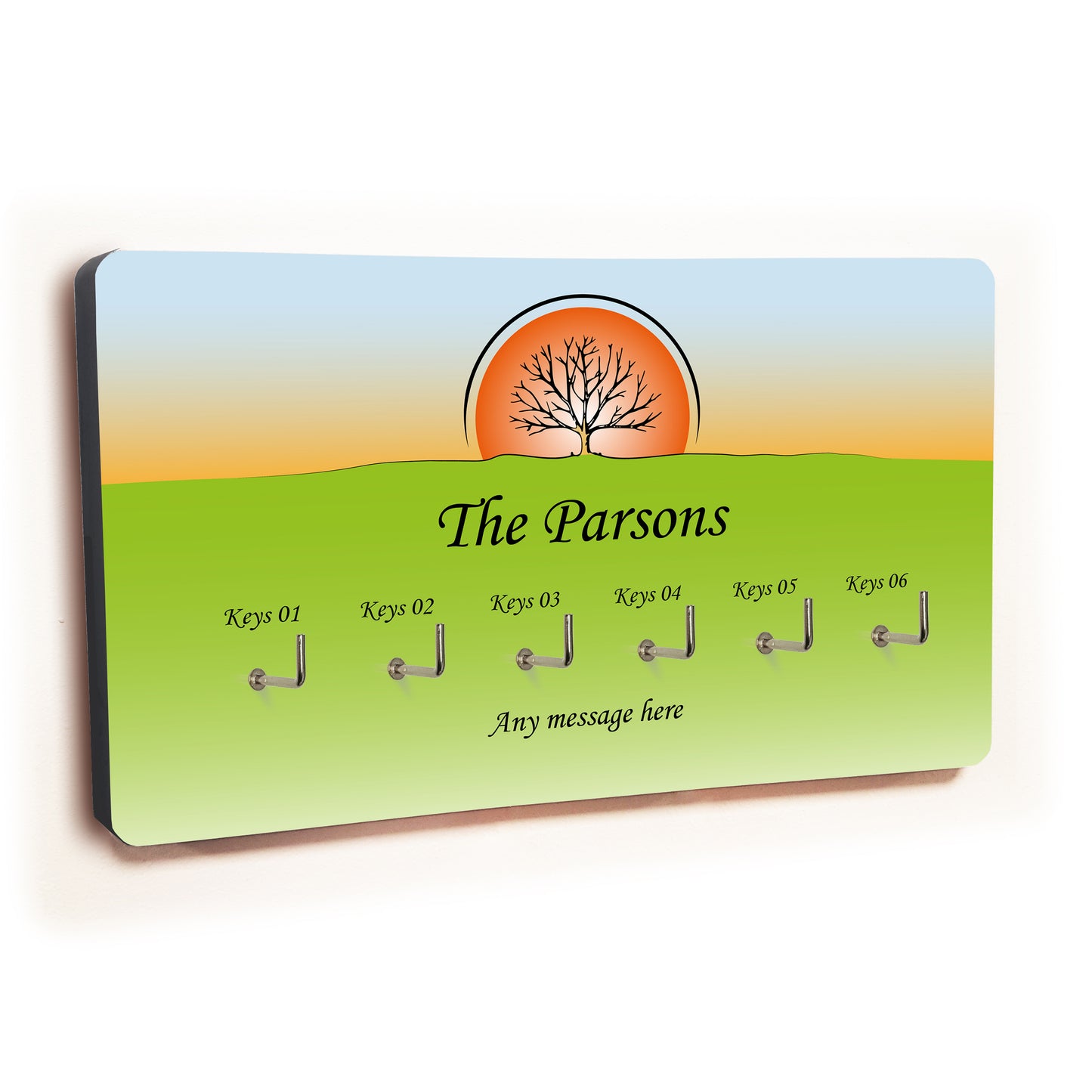 Personalised Novelty 6 hook key holder - Sunset Image 1