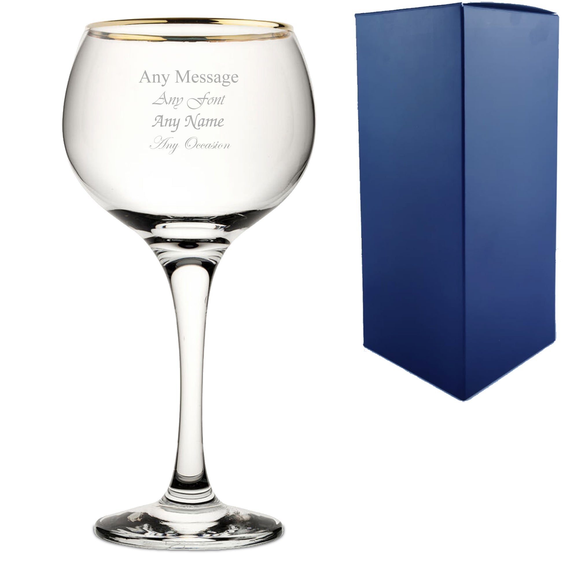 Engraved 19.7oz Gold Rim Ambassador Gin Balloon Glass Image 2