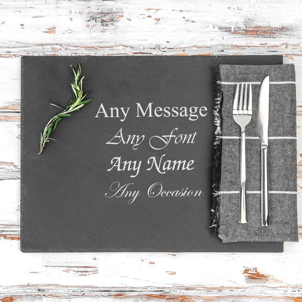 Personalised Engraved Rectangular Natural Slate Serving Platter Image 1