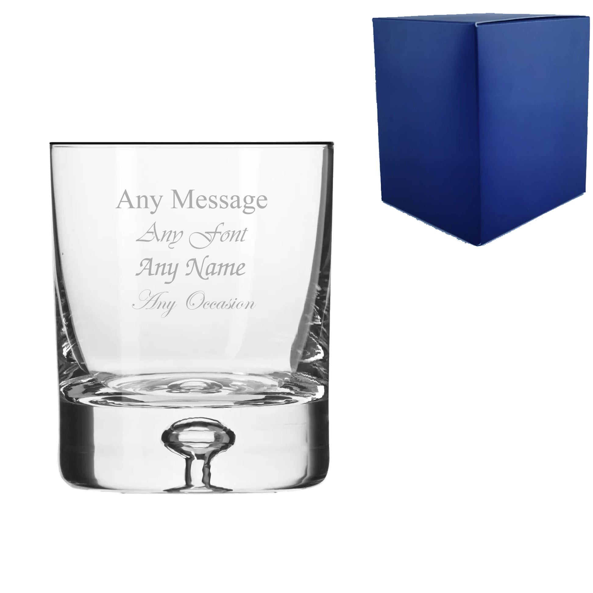 Engraved 250ml Hand Finished Bubble Base Whisky Tumbler With Gift Box Image 1