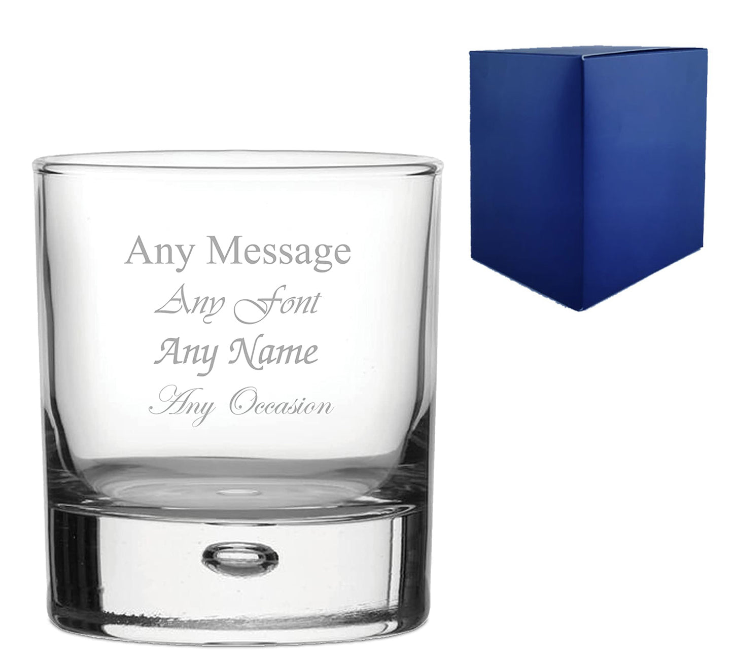 Engraved 330ml Bubble Base Whisky Tumbler With Gift Box Image 1