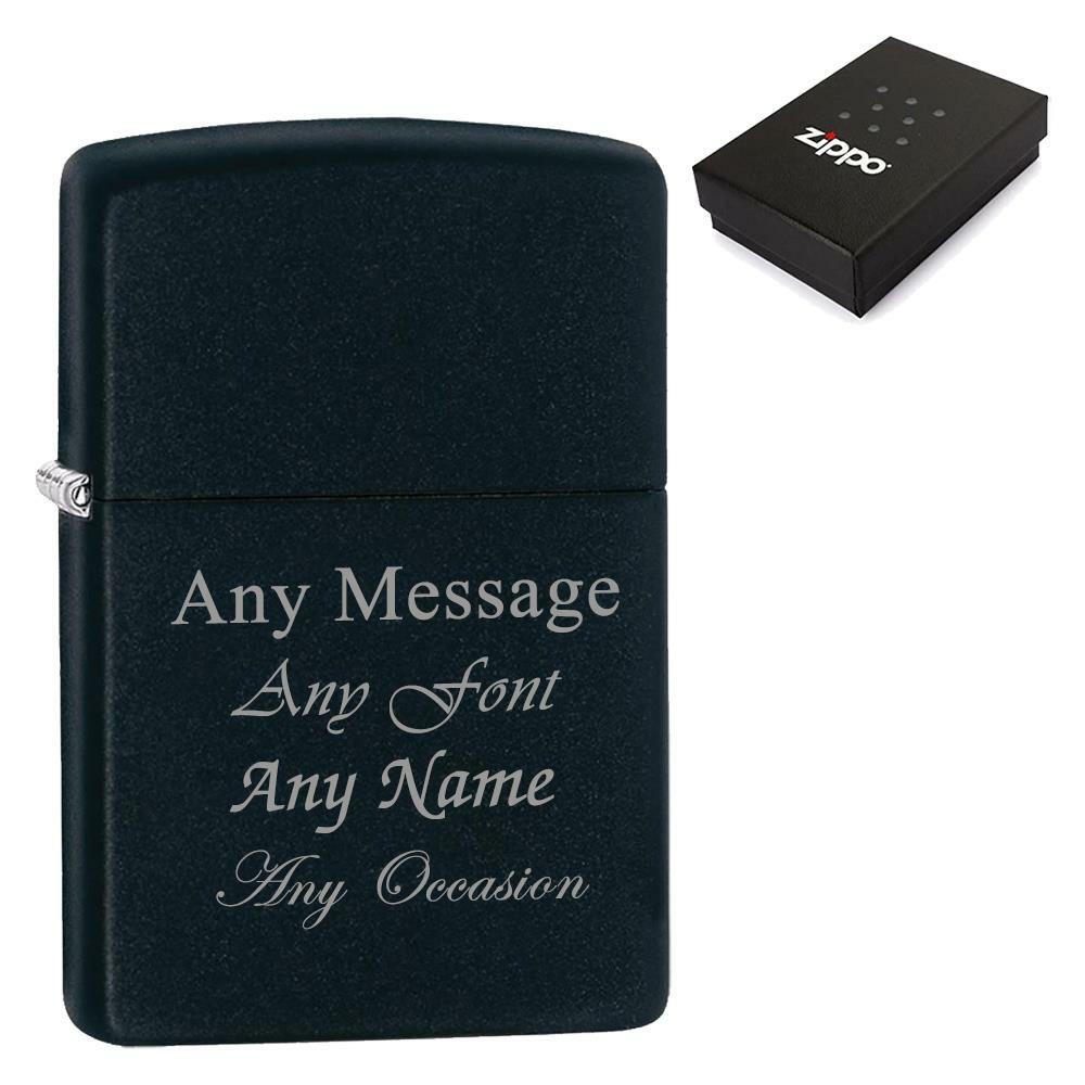 Engraved Black Matte Zippo Lighter Image 2