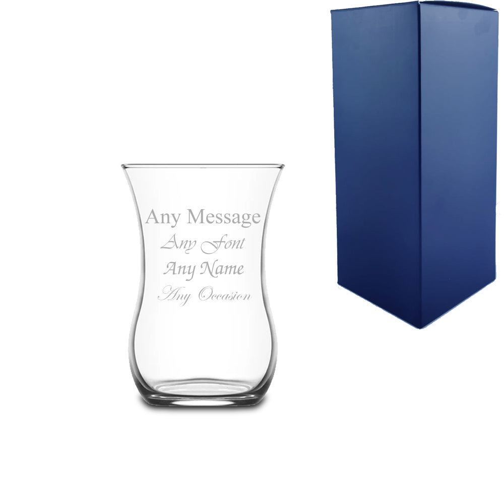 Engraved 115ml Klasik Tea Glass With Gift Box Image 1