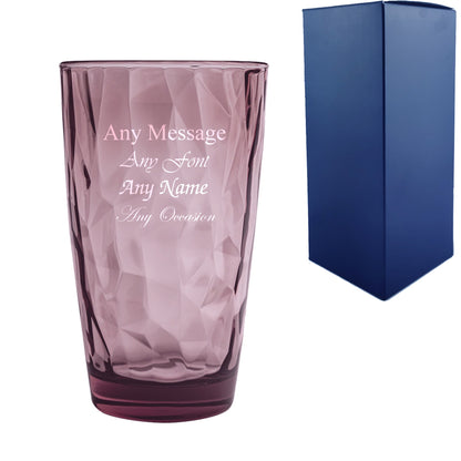 Engraved 470ml Purple Diamond Hiball Tumbler With Gift Box Image 2