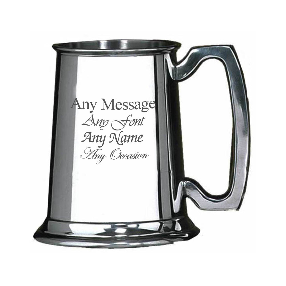 Engraved 20oz Pint Plain Pewter Tankard Image 2