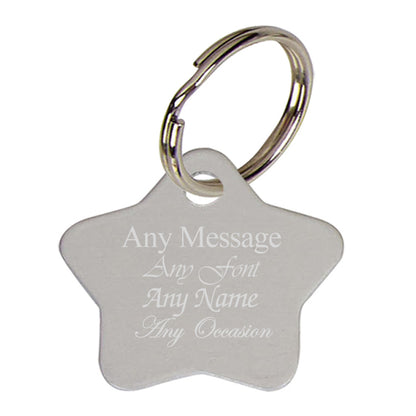 Personalised Engraved Matt Star Keyring Image 2