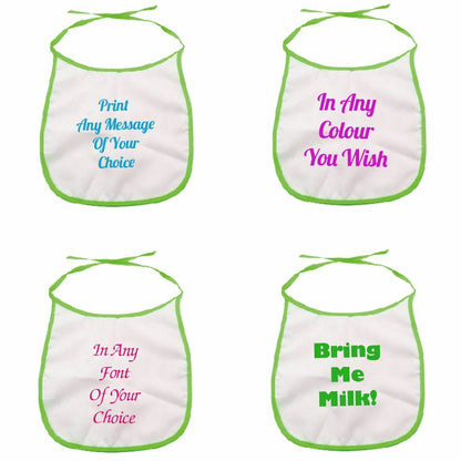 Personalised Printed Green Baby Bib Image 2