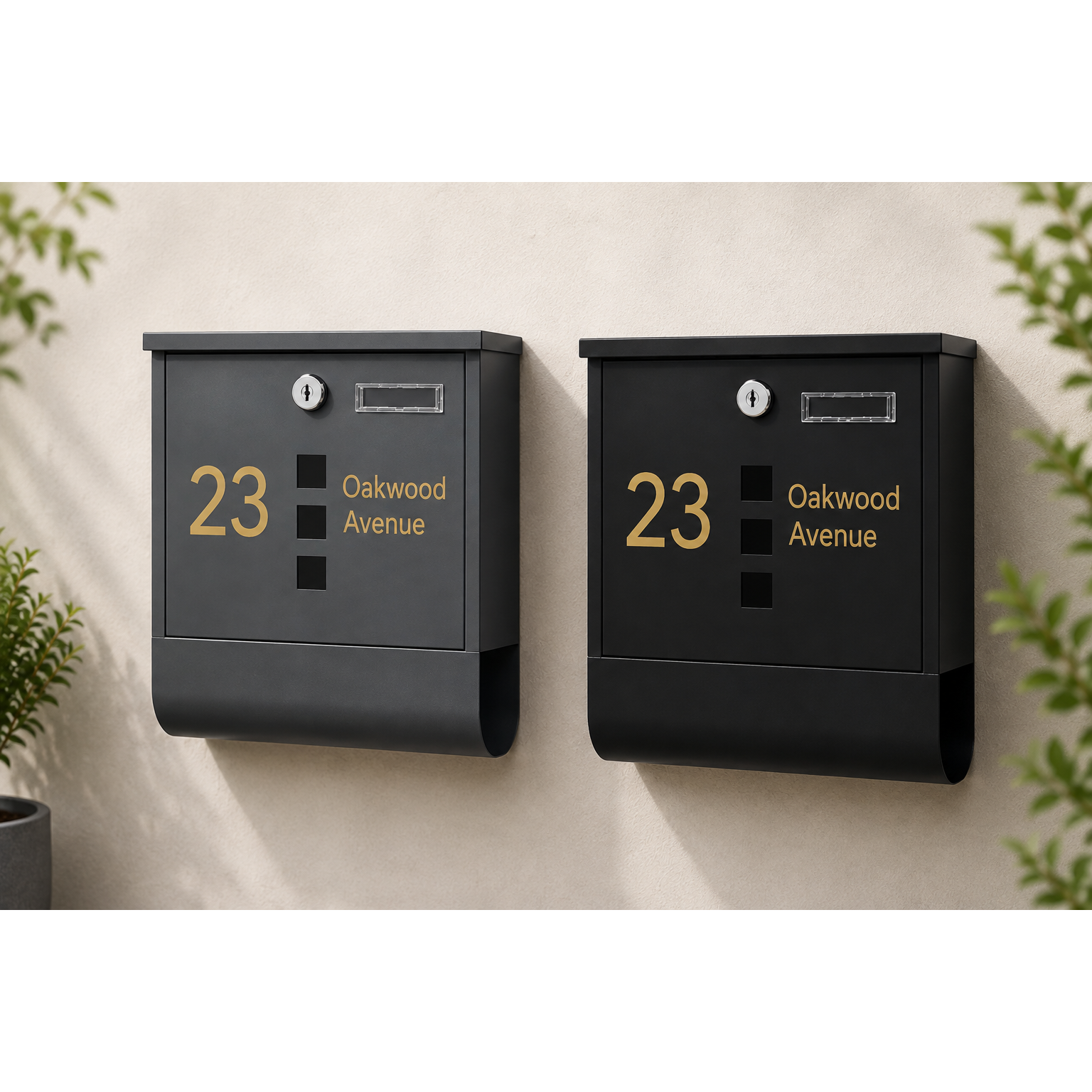 Personalised Modern Wall Mounted Letterbox With Newspaper Holder | Multiple Colours
