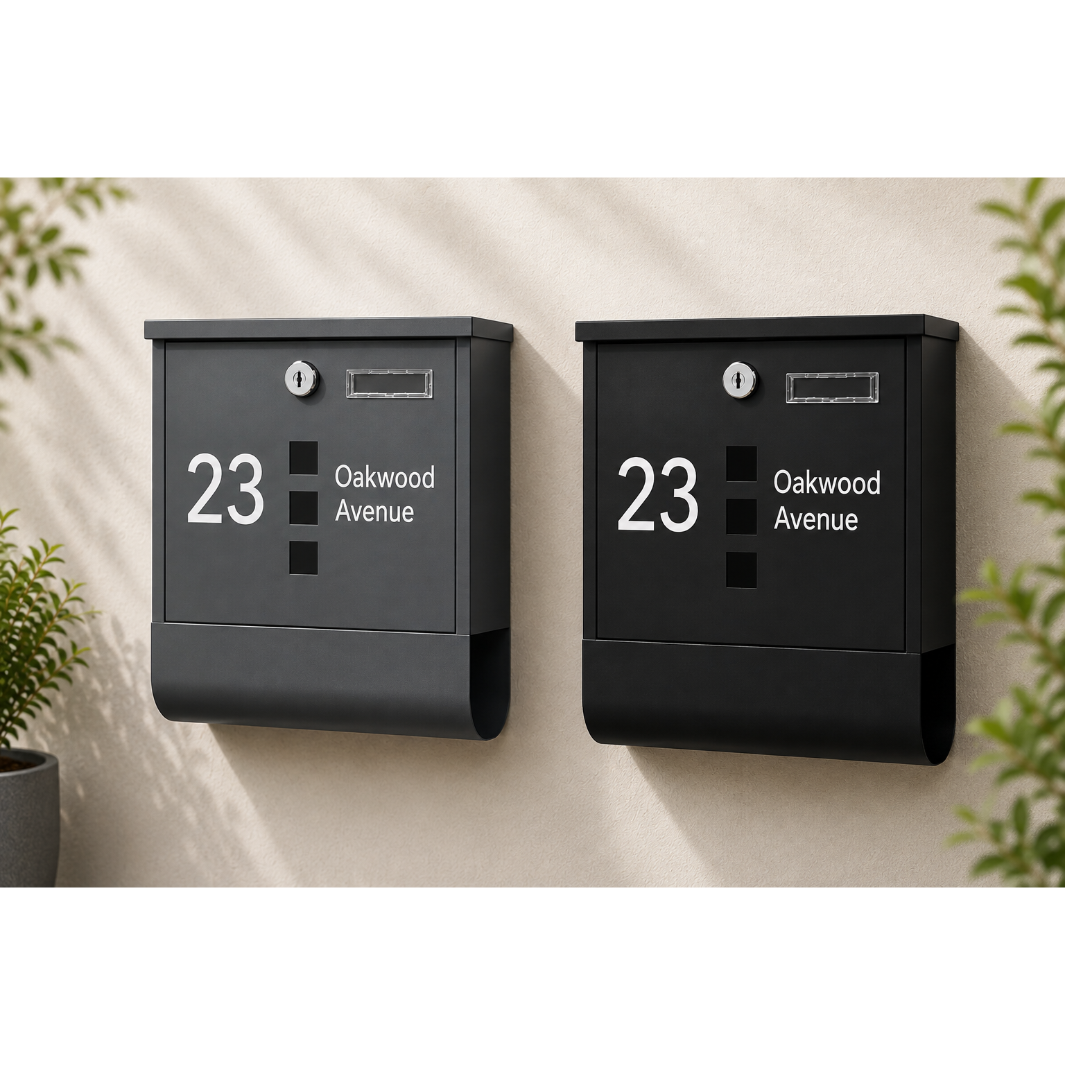 Personalised Modern Wall Mounted Letterbox With Newspaper Holder | Multiple Colours