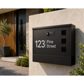 Personalised Metal Post Box | Secure Code Lock Mailbox | Modern Outdoor Mailbox