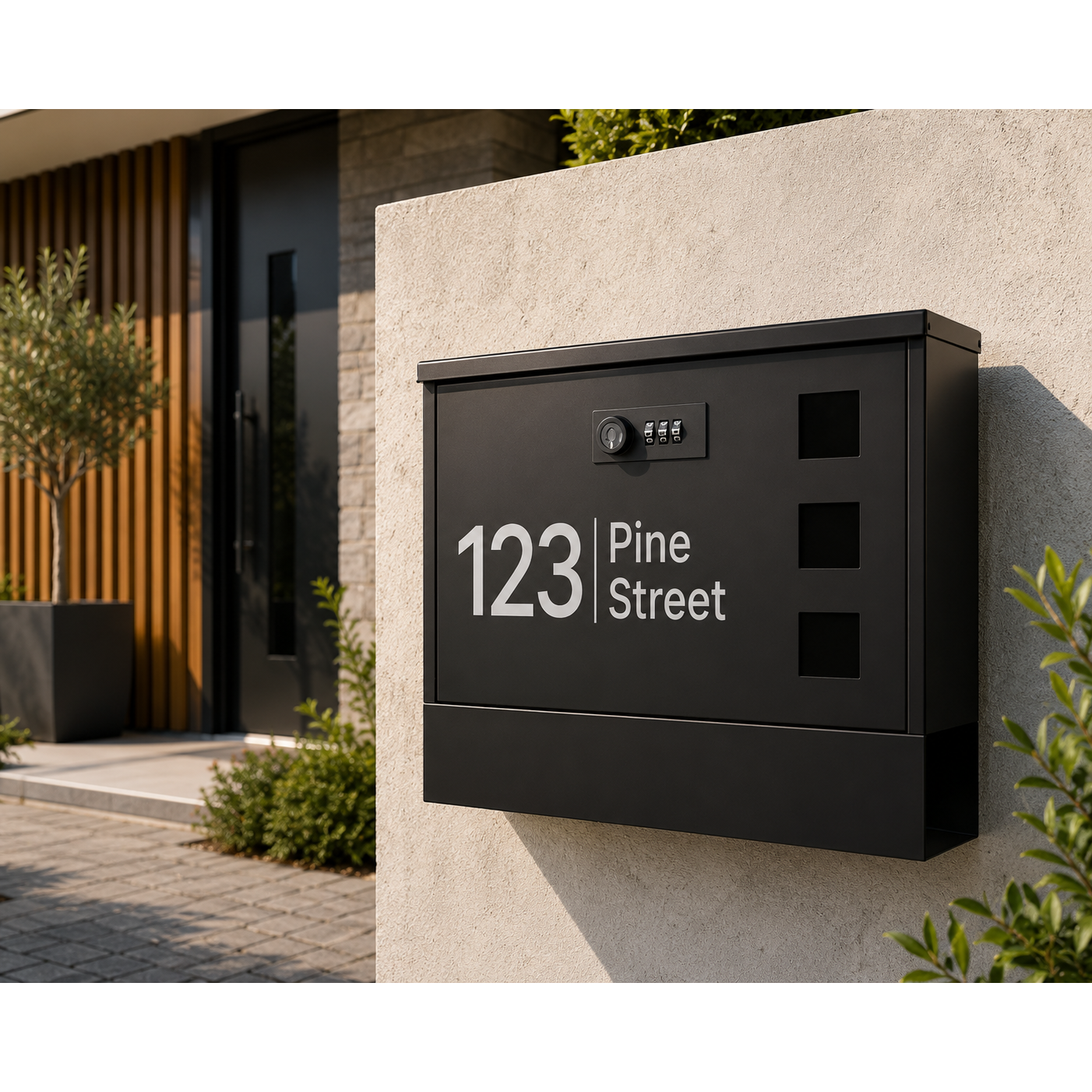 Personalised Metal Post Box | Secure Code Lock Mailbox | Modern Outdoor Mailbox
