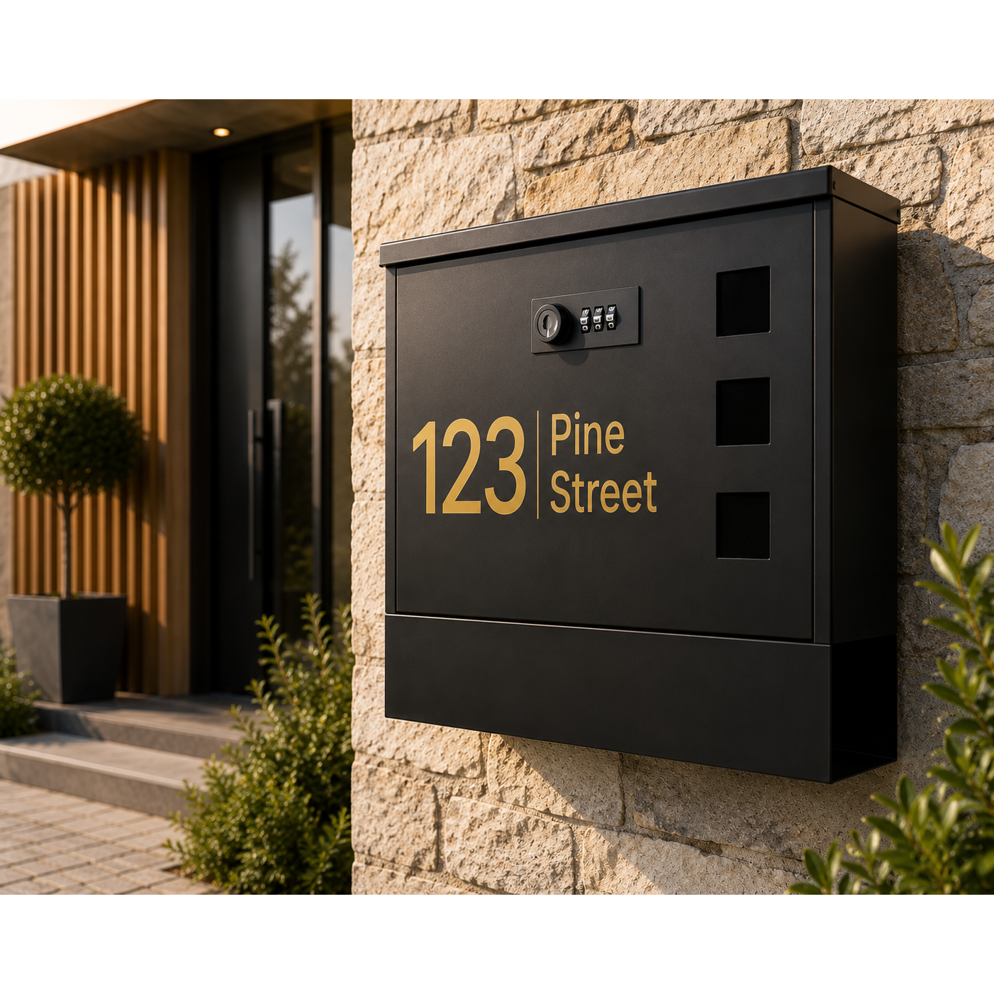 Personalised Metal Post Box | Secure Code Lock Mailbox | Modern Outdoor Mailbox