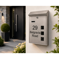Personalised Stainless Steel Mailbox | Modern Custom Address Post Box