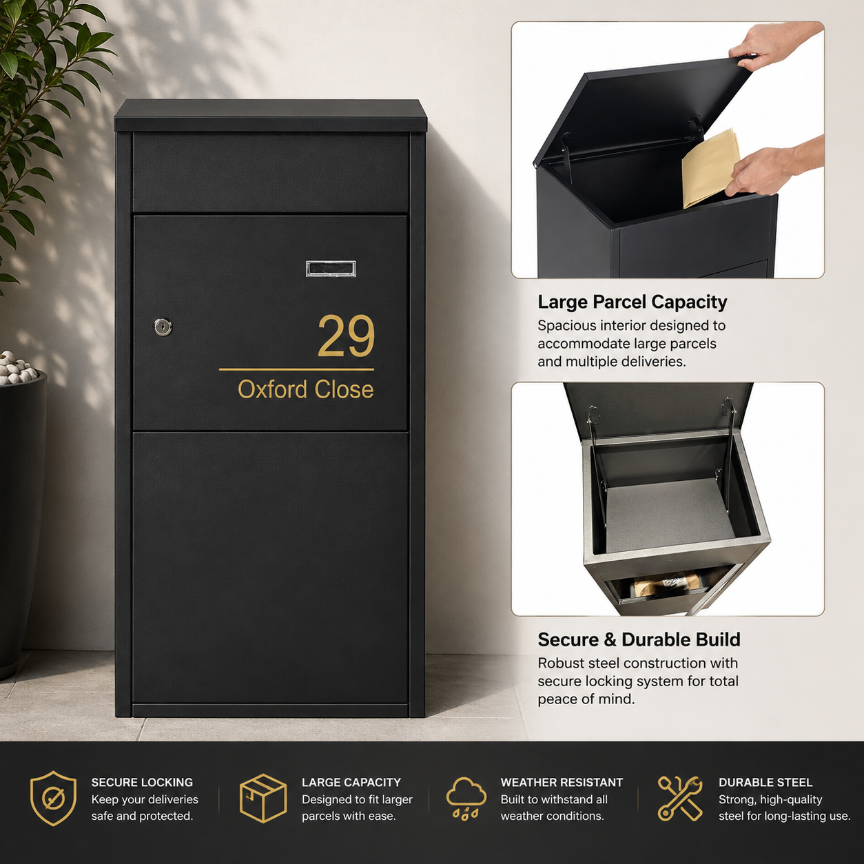 Personalised Large Letter Box & Drop Tall Parcel Box