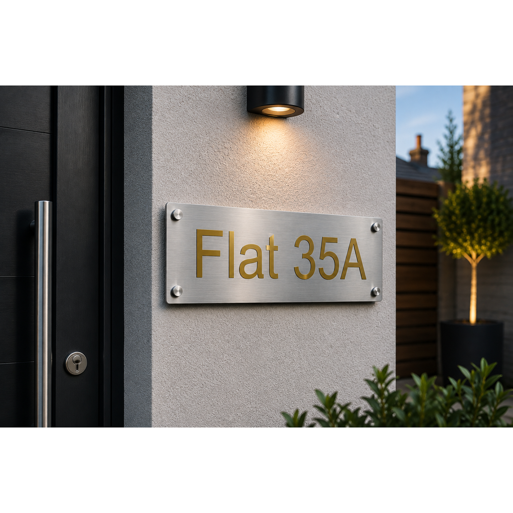 Personalised Stainless Steel Sign 300mm x 90mm