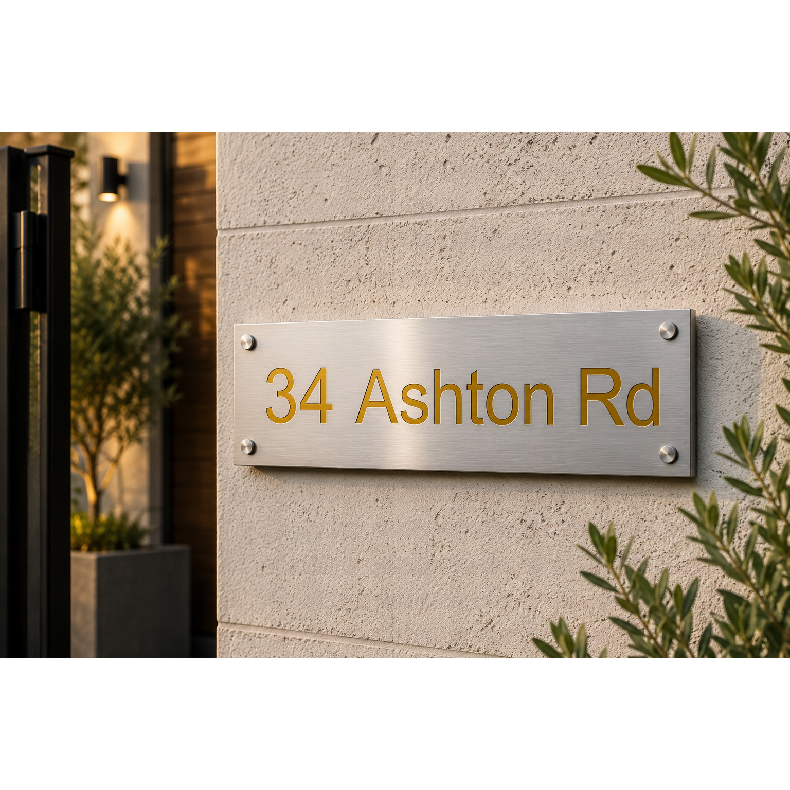 Personalised Stainless Steel Sign 475mm x 180mm
