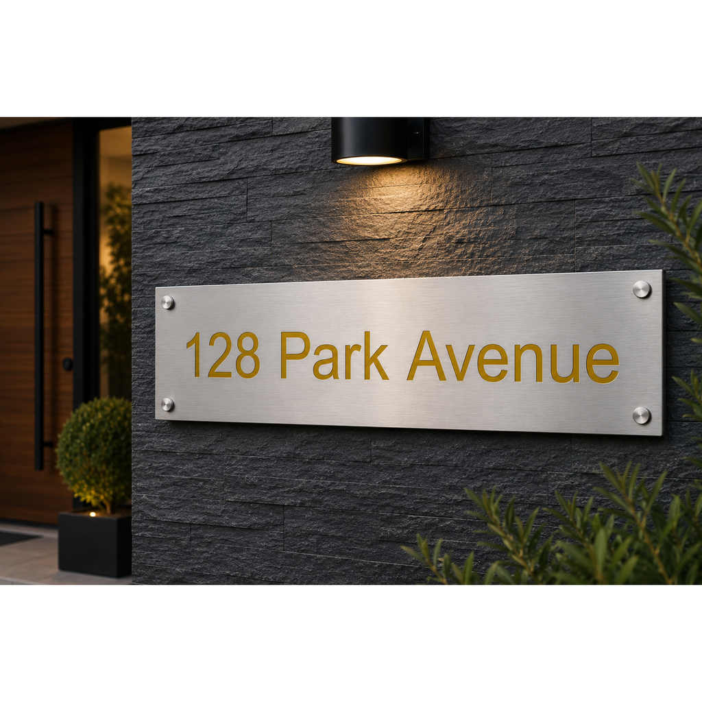 Personalised Stainless Steel Sign 650mm x 180mm