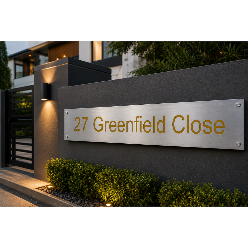 Personalised Stainless Steel Sign 950mm x 180mm