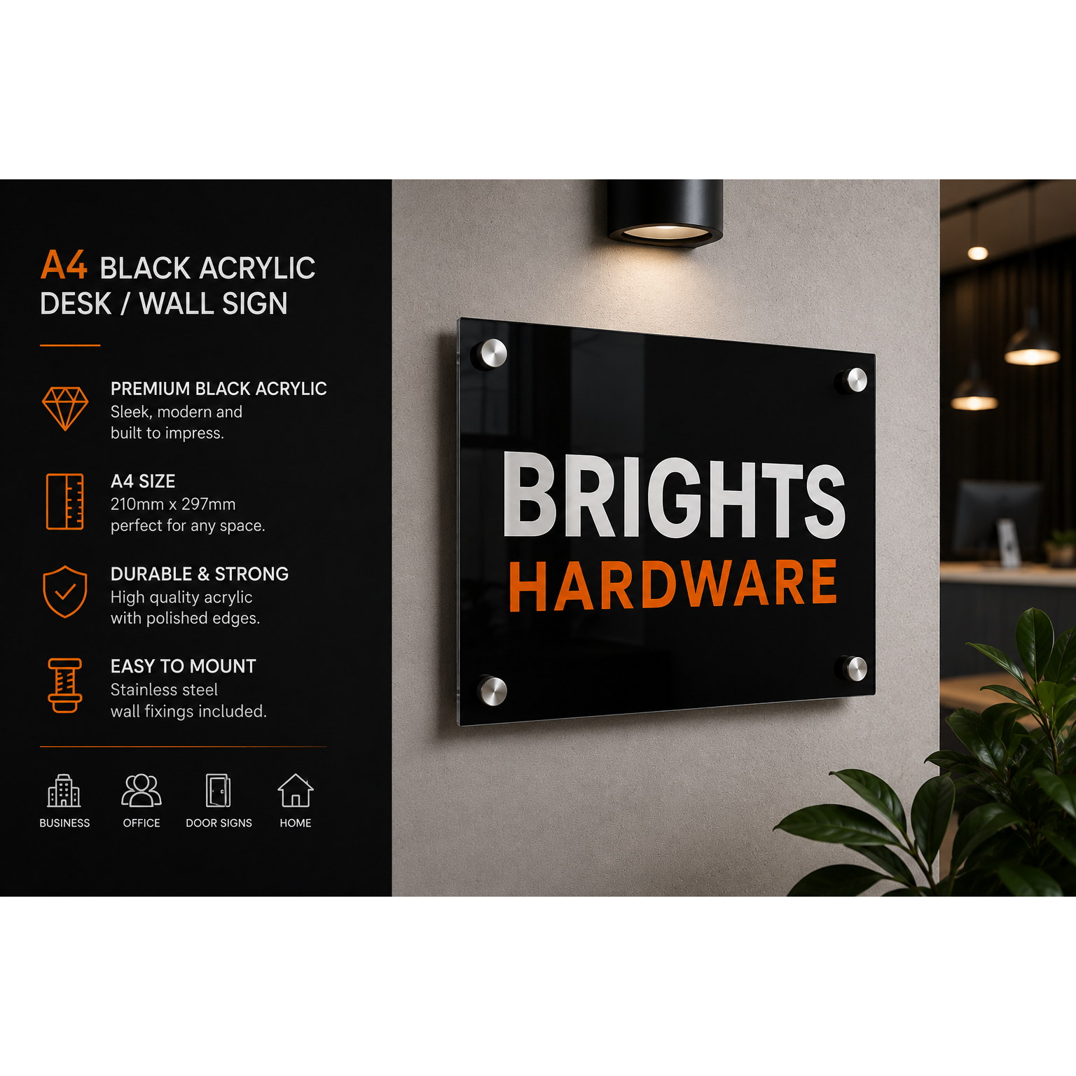 Personalised A4 Acrylic Sign 210mm x 297mm