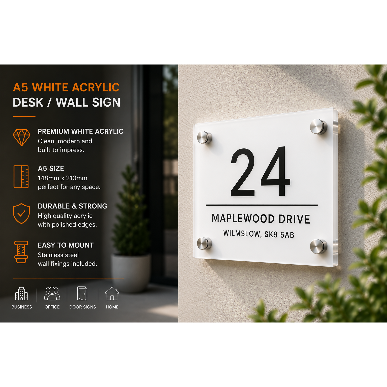 Personalised A5 Acrylic Sign 148mm x 210mm
