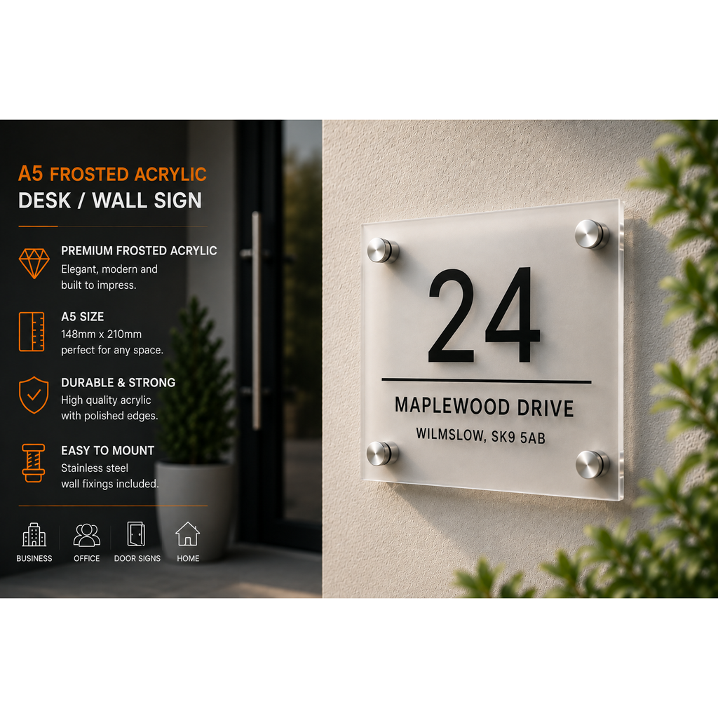 Personalised A5 Acrylic Sign 148mm x 210mm