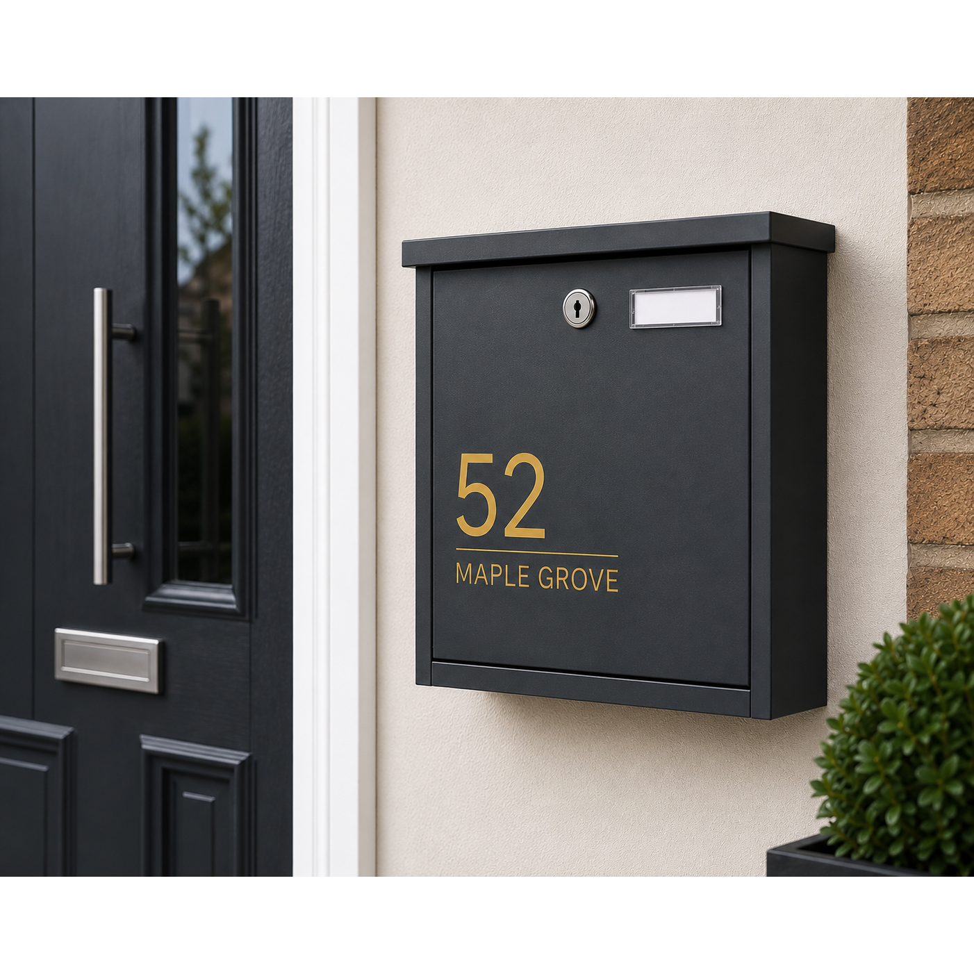 Personalised Wall Mounted Post Box | Modern Lockable Mailbox | Multiple Colours