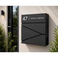 Personalised Modern Geometric Wall Mounted Post Box | Contemporary Lockable Mailbox