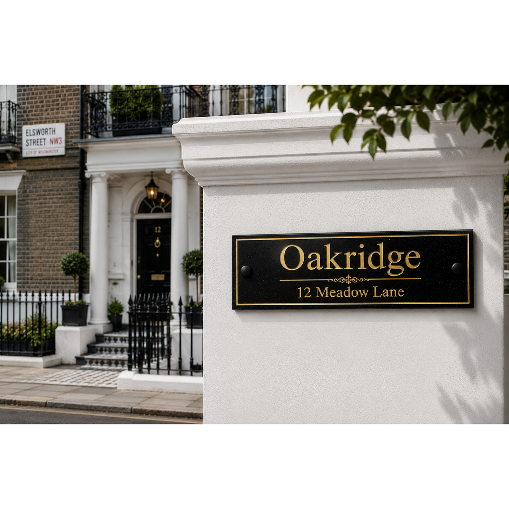 Personalised Black Granite Sign 450mm x 150mm