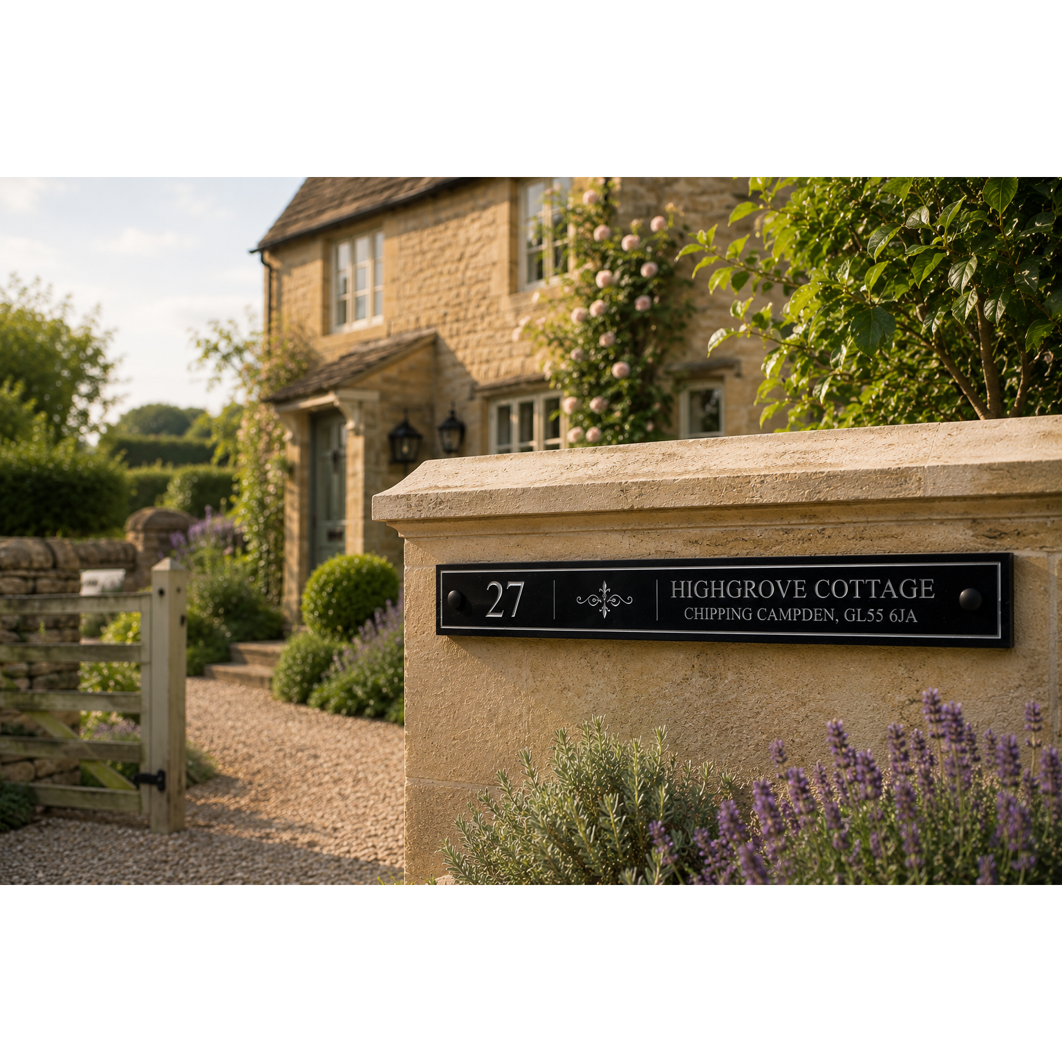 Personalised Black Granite Sign 600mm x 75mm