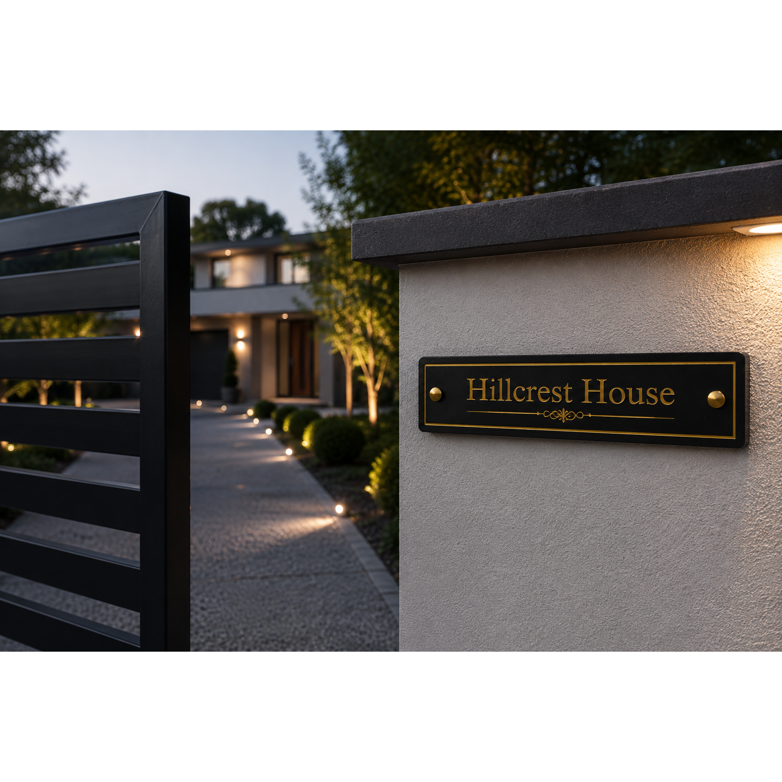 Personalised Black Granite Sign 300mm x 100mm