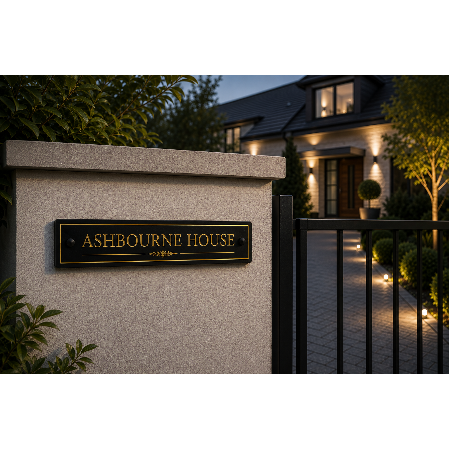 Personalised Black Granite Sign 300mm x 75mm