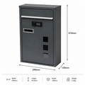Modern Anthracite Grey Wall Mounted Mailbox with Combination Lock | Personalised Secure Post Box