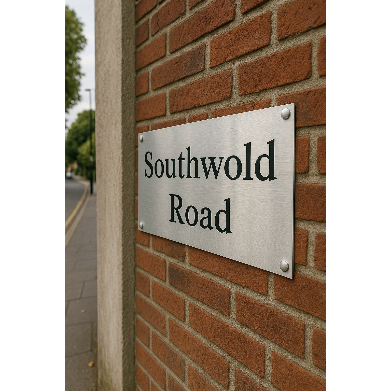 Personalised Stainless Steel Sign 300mm x 180mm BK Signs