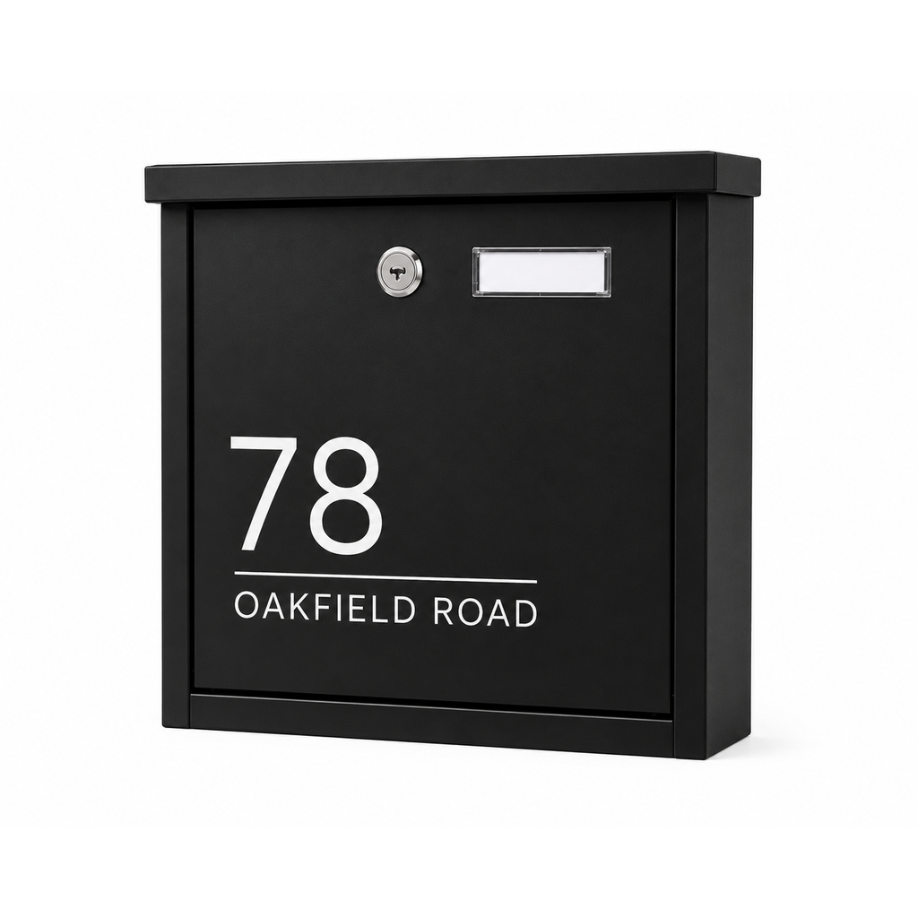 Personalised Wall Mounted Post Box | Modern Lockable Mailbox | Multiple Colours